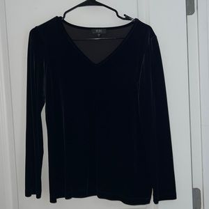 BCBG Black Velvet V-neck